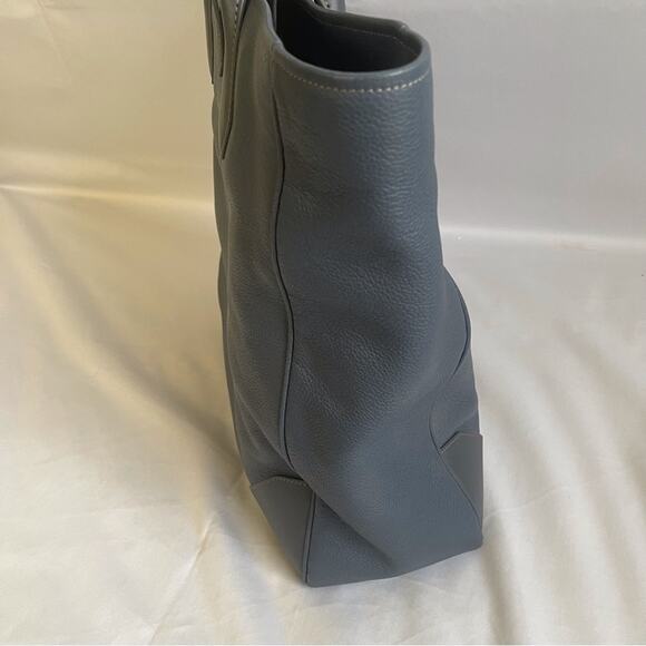 Dunhill Boston Tote Blue Leather Top Handle Work School Business Bag Tote - Picture 16 of 16